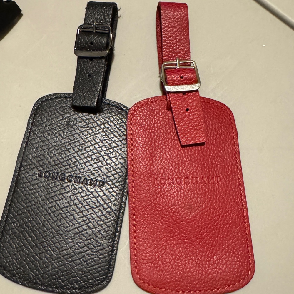 Longchamp Set of Leather Luggage Tags